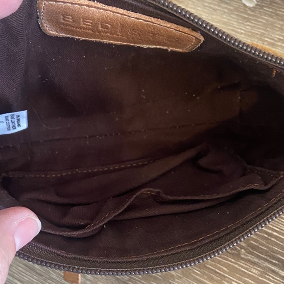 Bed Stu Encase Compact Rustic Tan Veg Tanned Leather Crossbody Bag 3-in-1 EUC - Picture 7 of 10